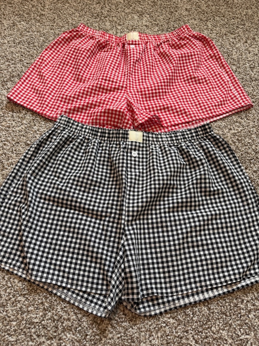 Gingham Boxer Shorts Trio - Black, Red & Blue - Picture 3 of 6
